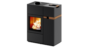 Austroflamm Quadra Duo mit Stahlverkleidung - Hybridofen für Holz & Pellets bei Feuerland in Kiel