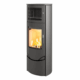 Lotus Prio 7 Kaminofen mit Backfach Stahl, ohne Seitenglas, schwarz